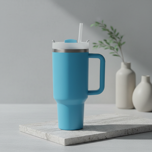 Wholesale Bulk Custom 40 Oz Stainless Steel Tumbler <b>With</b> <b>Straw</b> Handle Powder Coated Cute Cartoon Design for Personalized Gifts D - Product Image 1