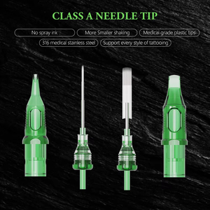 Aiguilles de cartouche de tatouage jetables Ambition <span class=keywords><strong>TREX</strong></span> Vert 10 pièces/boîte 1RL 3RL 5RL 7RL 9RL 11RL 14RL 5RM 7RM 9RM 11RM 13RM 15RM RL RM - Product Image 4