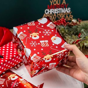 Burymento Christmas <b>Wrapping</b> <b>Paper</b> 17 In X 32.8 Ft Reversible Red Dot Reindeer Santa Design Gift Wrap - Product Image 2