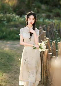 Vestido de noche chino moderno <span class=keywords><strong>Hanfu</strong></span> Qipao estilo dulce transpirable para chicas jóvenes uso diario y ocasiones elegantes - Product Image 3