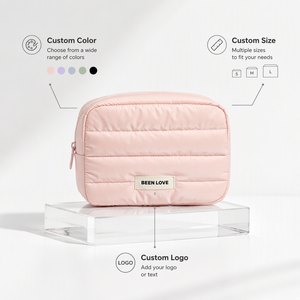 Pochette Cosmetica Imbottita Personalizzata, Morbida Borsa da Viaggio Impermeabile, Regalo Aziendale, Borsa <span class=keywords><strong>per</strong></span> il Trucco alla Moda <span class=keywords><strong>per</strong></span> Ragazze - Product Image 1
