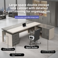 LBZ-160X Ensemble de bureau de direction en L bicolore simple et moderne pour une personne, bureau minimaliste de luxe léger avec