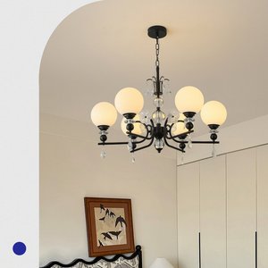 Spherical Chandelier Vintage Creamy Retro Modern Multi Head E27 <b>LED</b> <b>Light</b> For Bedroom Hallway Dining Room - Product Image 1
