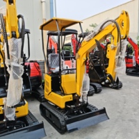 Mini-excavatrice multifonctionnelle de 1200 kg, fournie directement par l'usine, avec options de tarière, de brise-roche et de ramasseur pour petits travaux de construction