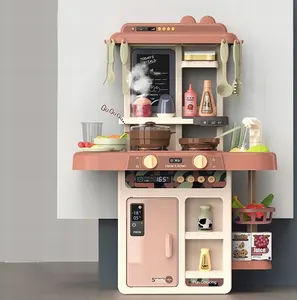 63Cm 42 Pcs Pretend Play Preschool Kitchen Cabinet Toys Cooking Set Juguetes Para Los Ninos Food Mini Kitchen Toys