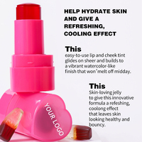 Fard à joues en gelée de haute qualité pour le visage, les lèvres et les joues, stick blush en forme de cœur, marque privée