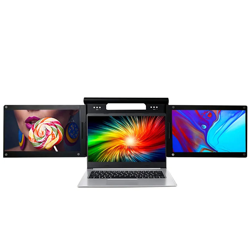 Monitor de pantalla triple FHD 1080P de 13,3 pulgadas, con extensor de pantalla tipo c, para ordenador portátil, pantalla LCD para videojuegos
