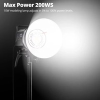 Flash de studio LED TTL Godox 200W MS200V 300W MS300V avec récepteur sans fil 2.4G intégré, léger et compact pour appareil photo