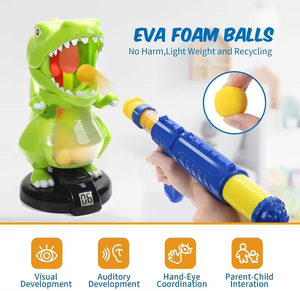 Gioco educativo di tiro al bersaglio di dinosauro <span class=keywords><strong>con</strong></span> pompa ad aria pistola punteggio LCD Record e palle di schiuma di plastica regalo per bambini - Product Image 3