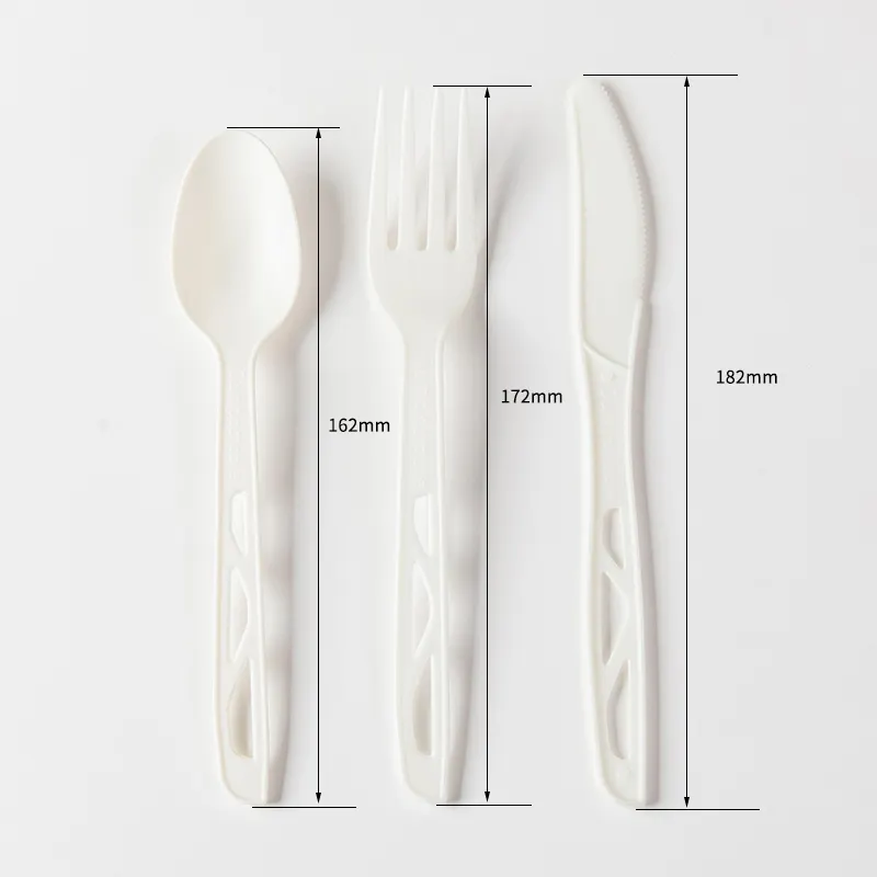 Pisau pribadi garpu dan sendok peralatan restoran dikemas hitam putih berat berat alat makan plastik garpu sekali pakai dan kni