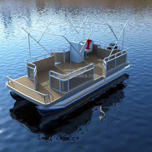 Nouveau style de <span class=keywords><strong>bateau</strong></span> en alliage d'aluminium à double couche avec cadre de main courante en acier inoxydable, auvent hors-bord, ponton, yacht, canapé aquatique - Product Image 4