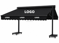 Auvent électrique rétractable moderne double face en aluminium de 10 m, parasol pliant pour restaurant