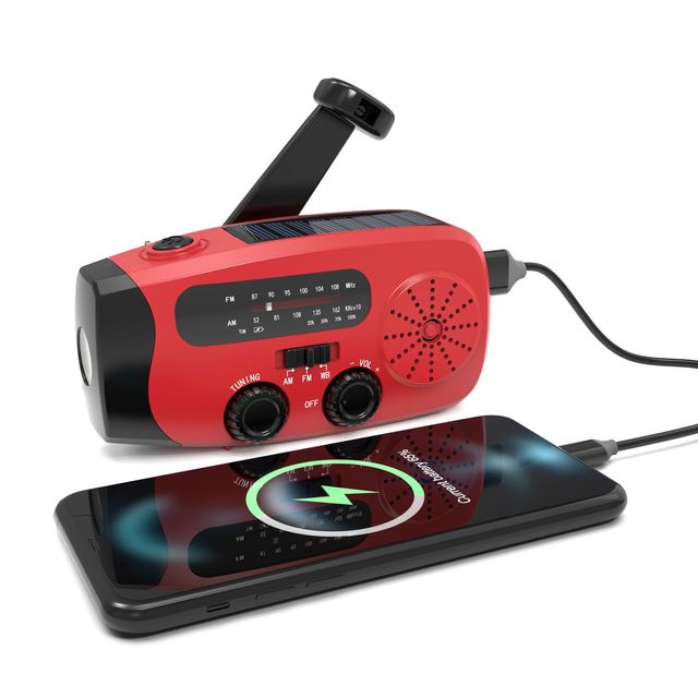 2025 New Cross-Border FM Multifunctional Flashlight Disaster Prevention Solar Emergency Radio Hand-Cranked Power Generation