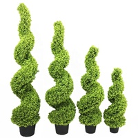 Arbre topiaire artificiel en spirale de 180 cm de haut, protégé contre les UV, résistant aux intempéries, plante artificielle réaliste