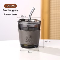 Gobelet en verre 450 ml avec couvercle et paille, design moderne et élégant, logo imprimé, pour fêtes, restaurants, emballé, verres à eau de voyage