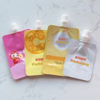 Pochette en plastique avec bec verseur et bouchon à vis, vide, pour crème, lotion, soin de la peau, nettoyant visage, détergent liquide, emballage personnalisé avec logo