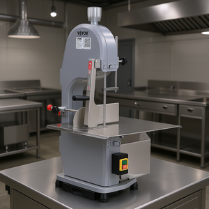 Sierra de cinta comercial Vevor de 1100W, máquina procesadora de carne de acero inoxidable para encimera, mesa de trabajo de 19.3 x 15 pulgadas - Product Image 2