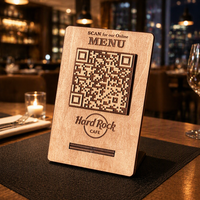 Support de menu en bois avec code QR pour restaurant, support de table en bois pour code QR, personnalisé, écologique
