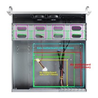Delta 1 + 1 redundan Dual Power Supply 2U aluminium Panel Server Chassis EATX Motherboard 450mm dalam rak Mount digunakan stok merah