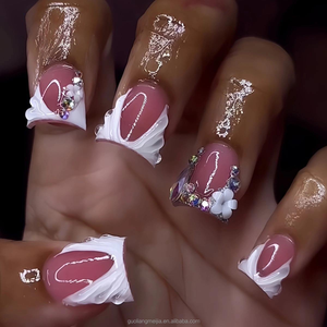<span class=keywords><strong>Uñas</strong></span> Acrílicas <span class=keywords><strong>de</strong></span> Pico <span class=keywords><strong>de</strong></span> Pato con Cobertura Completa, Estilo Y2K, Coloridas, con Pegamento, Venta al Por Mayor - Product Image 4