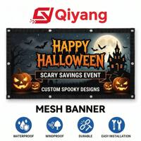 Bannières de clôture publicitaires numériques imperméables en vinyle perforé personnalisées, résistantes au vent, pour Halloween – Offre Spéciale
