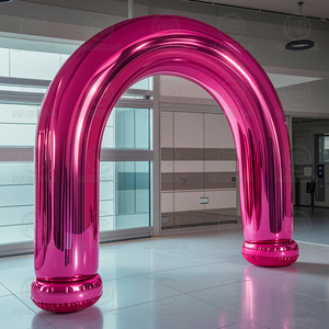 Arche gonflable d'entrée géante Décoration de fête Miroir réfléchissant Arche gonflable pour événements artistiques-Rose, Argent, <span class=keywords><strong>Vert</strong></span>, Bleu - Product Image 5