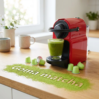 Kapsul Teh Hijau Pelangsing Matcha Seremonial Kompatibel Nespresso Label Pribadi OEM 10 Kapsul per Kotak