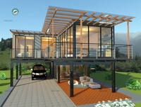 Maison de vacances luxueuse à 2 étages, alimentée par l'énergie solaire 6 kW, maison de loisirs à 2 chambres avec échasses et fenêtres à la française au Chili