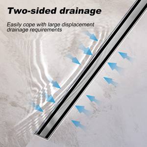 Di alta qualità di rotazione 360 sottile scarico lineare stile moderno nuovo in acciaio inox doccia scarico a pavimento per il bagno - Product Image 3