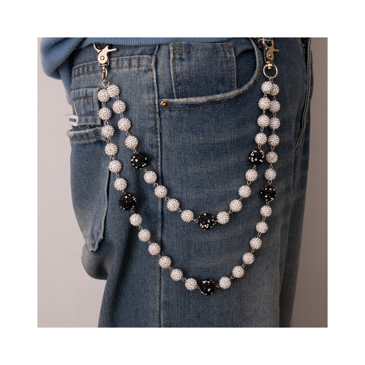 ★PEARLY MORE★ Ball Point Leather String Necklace Leather Necklace Waterfall Pendant | UNOde50