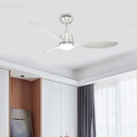 Alta calidad Hotel sala de estar decorativa 3 aspas Slient Control remoto 52 pulgadas 3CCT Led ventilador de techo Luz