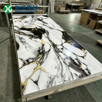 Panneau mural en PVC marbré 3D brillant, imperméable et résistant à l'humidité pour salon