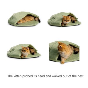 Cama nido de cueva interior para gatos y perros pequeños, suave, duradera y cálida para cama con forma de hoja de invierno - Product Image 5