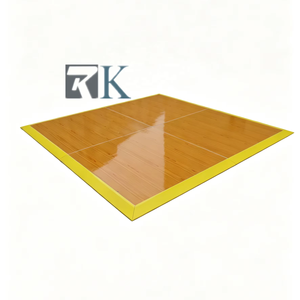 Dance Party Wooden Dance Floor with Yellow <b>Platform</b> and Aluminum Edges - Product Image 1