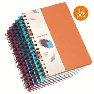 12pcs Hardcover Notebook Spiral Journals, College Ruled, 100GSM <b>Thick</b> <b>Paper</b>, Assorted Jewel Tone Colors, 160 Pages For Students - Product Image 3