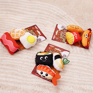 Juguetes de peluche con temática de comida para gatos, con hierba gatera para gatitos, juguetes interactivos para masticar, diseño de dibujos animados, origen Zhejiang - Product Image 3