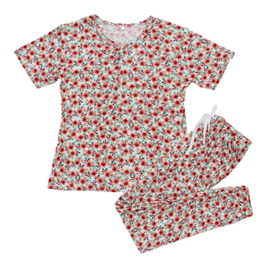 Custom Print Ladies Pajamas Sets Bamboo Sleepwear for Women Extra Soft Texture Breathable and Comfortable Women Pajamas Set