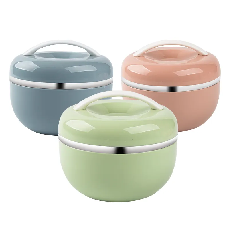 Stainless Steel 304 Round Shade Lunch Tiffin Box Thermal Stackable Lunchbox  Keep Food Warm Tiffin Box for School - Main Image