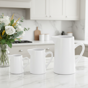 <span class=keywords><strong>Pichet</strong></span> en porcelaine moderne en gros, grande capacité 500-1000 ml, résistant au lave-vaisselle, durable, écologique, pour café, cadeaux d'affaires, maison - Product Image 1