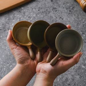 Plato de porcelana creativo <span class=keywords><strong>M</strong></span> con asa, vajilla de cerámica pequeña Vintage de estilo japoné<span class=keywords><strong>s</strong></span>, olla caliente, salsa, platos para condimentos - Product Image 4