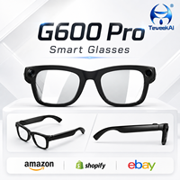Lunettes IA Professionnelles G600 Pro avec Caméra 13MP IMX386, IA Ouverte, Prise de Notes de Réunions, Transfert WiFi6, Haut-parleurs Doubles, Nouvelle Technologie