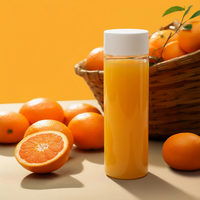 Bouteille de boisson en PET ronde personnalisée de 800 ml, en plastique pour jus, pour boissons froides, jus, thé au lait, contenant avec bouchon à vis en stock
