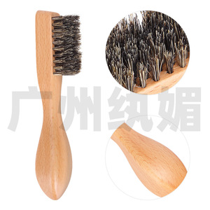 Brosse à barbe Playboy en bois massif et poils de cheval, portable, pour le soin des hommes - Product Image 4