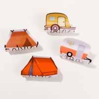 Nouvel Arrivage Pince à Cheveux Requin Motif Tente de Camping et Camping-car, Accessoire pour Chignon ou Coiffure Relevée pour Femme, Logo Personnalisé