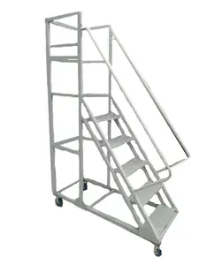 Aluminum mobile platform ladder for warehouse