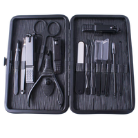 Kit de manucure et pédicure professionnel 15 pièces en acier inoxydable, outils de beauté, coupe-ongles et pince à ongles tranchants, texture cure-dent