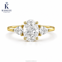 Laboratuvarda Yetiştirilmiş Elmas 14K/18K Oval Kesim Beyaz DEF Renk Kadın Nişan Yüzüğü IGI Sertifikalı Dolgulu VVS/VS Kalite