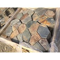 Dalles de pavé en ardoise naturelle à mailles, design moderne, pour extérieur, revêtement mural, pavés, carreaux, escaliers, vente en gros pour hôtels