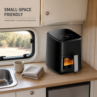 Friteuse à air électrique carrée moderne 4,5 L 1200 W, autonome, en plastique, compatible VR, appareil de cuisson sans huile pour usage commercial et domestique