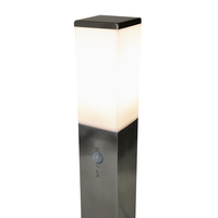 Lampe de pelouse carrée moderne douille E27 abat-jour étanche en acier inoxydable IP54 LED pour éclairage paysager de cour extérieure